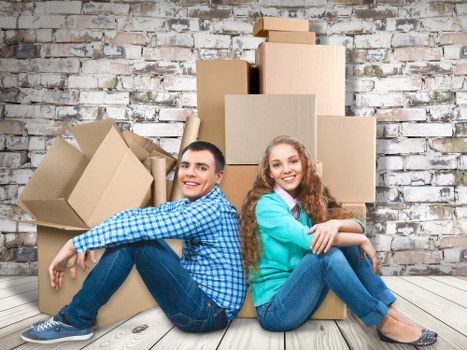 Household boxes and removals equipment ready for transport