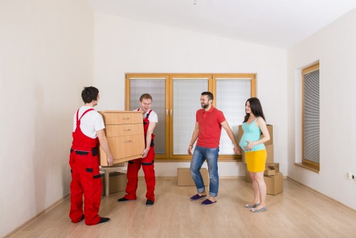 Professional movers handling a flat move in Greenwich