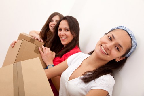 Packed boxes and furniture ready for a Greenwich house move