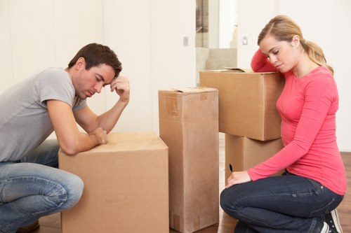 Packed boxes and furniture ready for a Greenwich house move