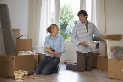 Boxes and furniture being prepared for a Greenwich house move